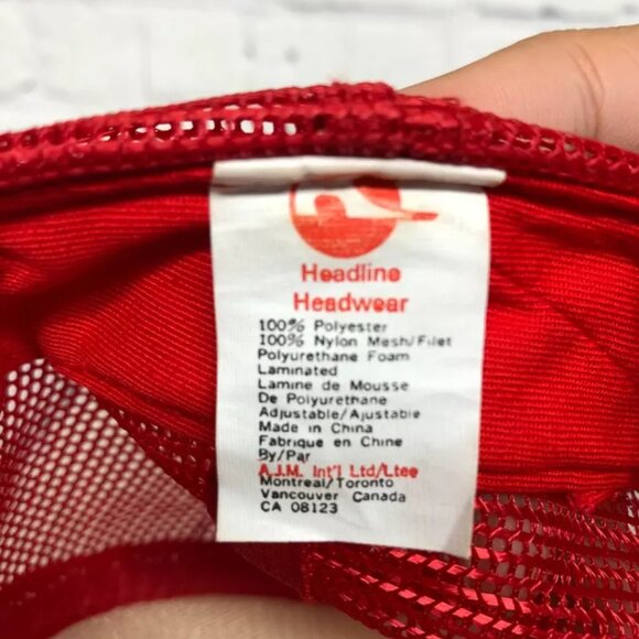 Vintage Trucker Hat Mesh A.E.S. Industrial Supplies Foam Cap Snapback Logo Red - Picture 5 of 6